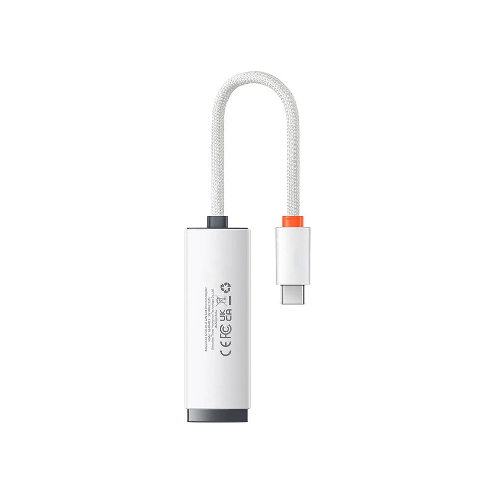 Adapter sieciowy Baseus Lite Series USB-C - RJ45 100Mbps (biały)