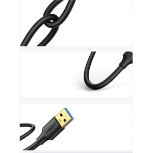 UGREEN US128 USB 3.2 Gen 1 3m fekete kábel