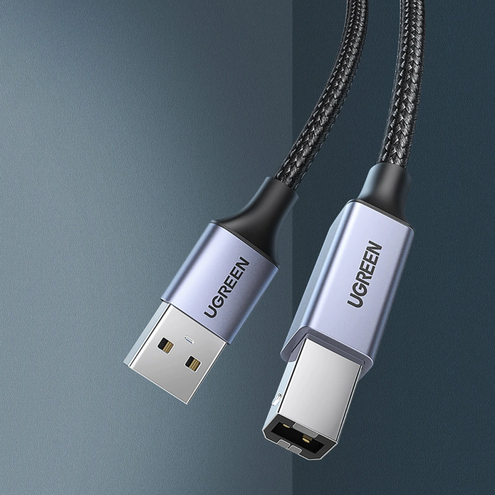 Kabel UGREEN US369 USB-B do drukarki (męski) - USB 2.0 (męski) 480Mbps 5m czarny