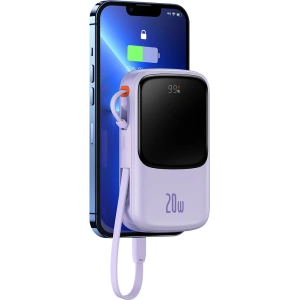 Powerbank Baseus Qpow 10000mAh 20W Quick Charge SCP AFC FCP fioletowy + kabel Lightning