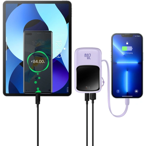 Kup Powerbank Baseus Qpow 10000mAh 20W Quick Charge SCP AFC FCP violett + Lightning-Kabel - BSU3427PRP - {ean13} - Sklep Home Screen