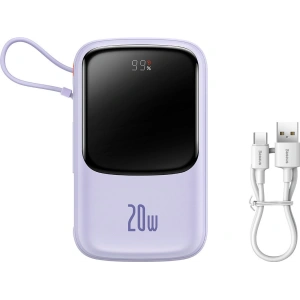 Powerbank Baseus Qpow 10000mAh 20W Quick Charge SCP AFC FCP fioletowy + kabel Lightning