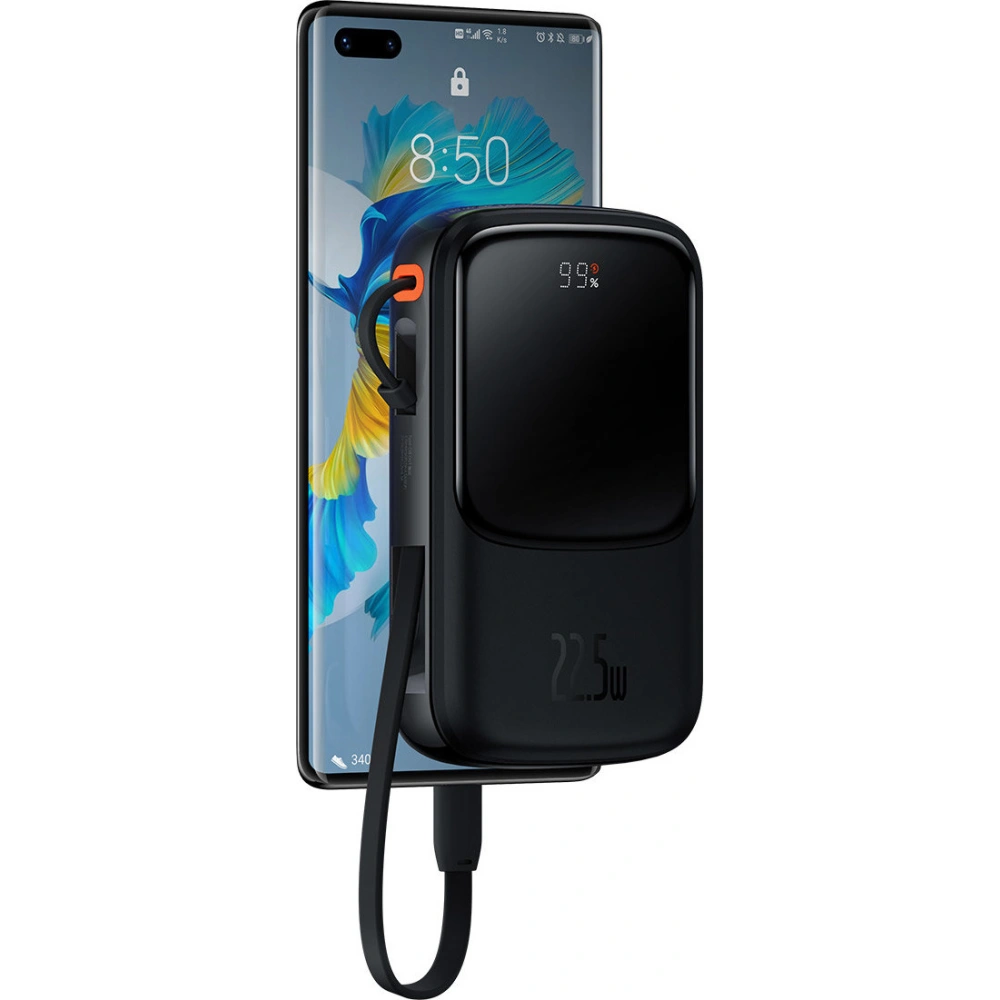 Powerbank Baseus Qpow 10000mAh 22.5W Quick Charge SCP AFC FCP czarny + kabel USB-C