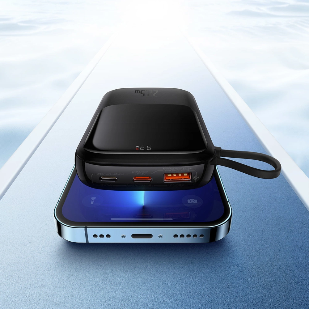 Powerbank Baseus Qpow 10000mAh 22.5W Quick Charge SCP AFC FCP czarny + kabel USB-C