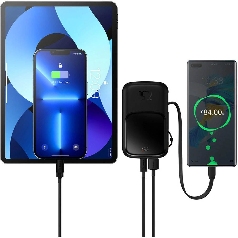 Powerbank Baseus Qpow 10000mAh 22.5W Quick Charge SCP AFC FCP czarny + kabel USB-C