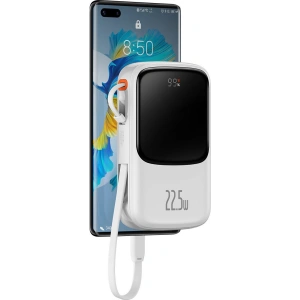 Powerbank Baseus Qpow 10000mAh 22.5W Quick Charge SCP AFC FCP biały + kabel USB-C