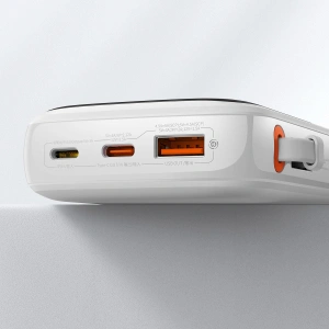 Powerbank Baseus Qpow 10000mAh 22.5W Quick Charge SCP AFC FCP biały + kabel USB-C