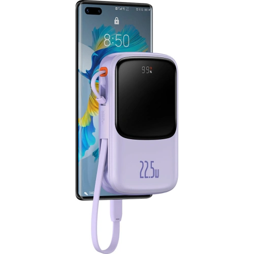 Kup Powerbank Baseus Qpow 10000mAh 22,5W Schnellladung SCP AFC FCP violett + USB-C Kabel - BSU3430PRP - {ean13} - Sklep Home Screen