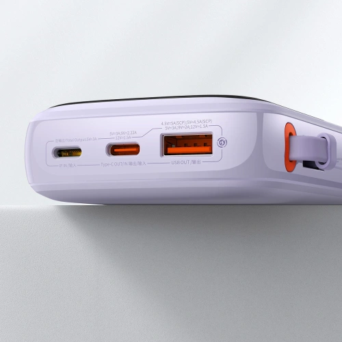 Kup Powerbank Baseus Qpow 10000mAh 22.5W Quick Charge SCP AFC FCP fioletowy + kabel USB-C - BSU3430PRP - {ean13} - Sklep Home Screen