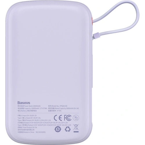 Kup Powerbank Baseus Qpow 10000mAh 22,5W Schnellladung SCP AFC FCP violett + USB-C Kabel - BSU3430PRP - {ean13} - Sklep Home Screen