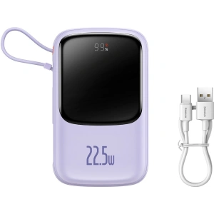 Powerbank Baseus Qpow 10000mAh 22.5W Quick Charge SCP AFC FCP fioletowy + kabel USB-C