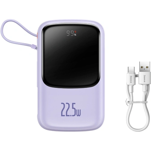 Kup Powerbank Baseus Qpow 10000mAh 22,5W Schnellladung SCP AFC FCP violett + USB-C Kabel - BSU3430PRP - {ean13} - Sklep Home Screen