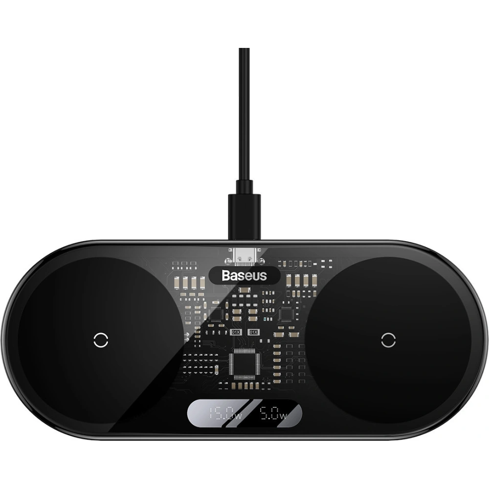 Ładowarka indukcyjna Baseus Digital LED Display 20W czarny