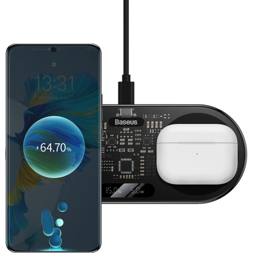 Kup Ładowarka indukcyjna Baseus Digital LED Display 20W czarny - BSU3431BLK - {ean13} - Sklep Home Screen