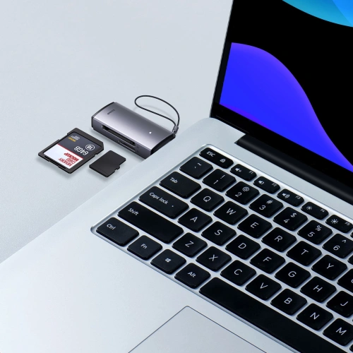 Buy Baseus Lite Series adapter SD/TF USB card reader gray - BSU3432GRY - {ean13} - Home Screen Store Europe