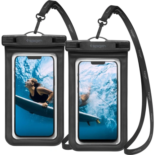 Kup Wasserdichte universelle Hülle Spigen A601 Universal Waterproof Case Schwarz [2 PACK] - SPN2275BLK - {ean13} - Sklep Home Screen