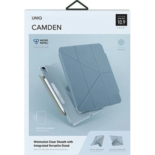 Kup Etui UNIQ Camden Apple iPad Air 10.9 2020/2022 (generatia 4 și 5) / iPad Air 11 2024 (generatia 6) albastru/blue Antimicrobial - UNIQ634BLU - {ean13} - Sklep Home Screen