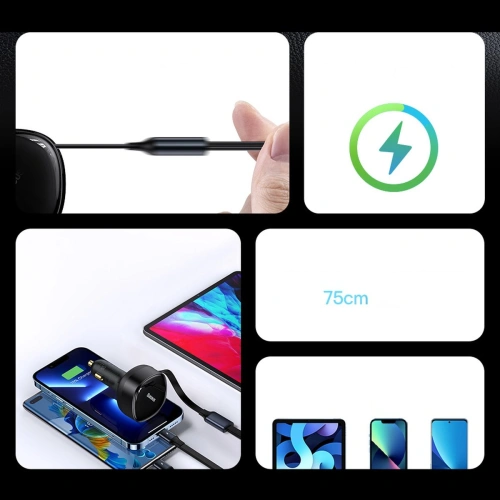 Kup Încărcător auto Baseus Enjoyment 2w1 30W negru - BSU3437BLK - {ean13} - Sklep Home Screen