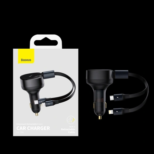 Kup Auto-Ladegerät Baseus Enjoyment 2-in-1 30W schwarz - BSU3437BLK - {ean13} - Sklep Home Screen