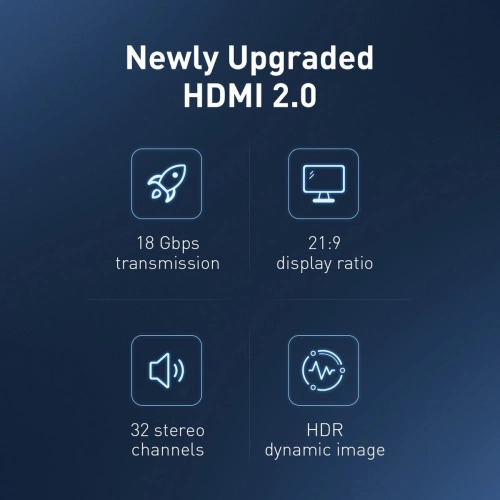 Kup Kábel Baseus HDMI 2.0 0.75m fekete - BSU3438BLK - {ean13} - Sklep Home Screen