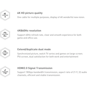 Kabel Baseus HDMI 2.0 0.75m czarny