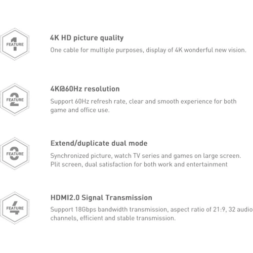 Kup Kabel Baseus HDMI 2.0 0.75m černý - BSU3438BLK - {ean13} - Sklep Home Screen