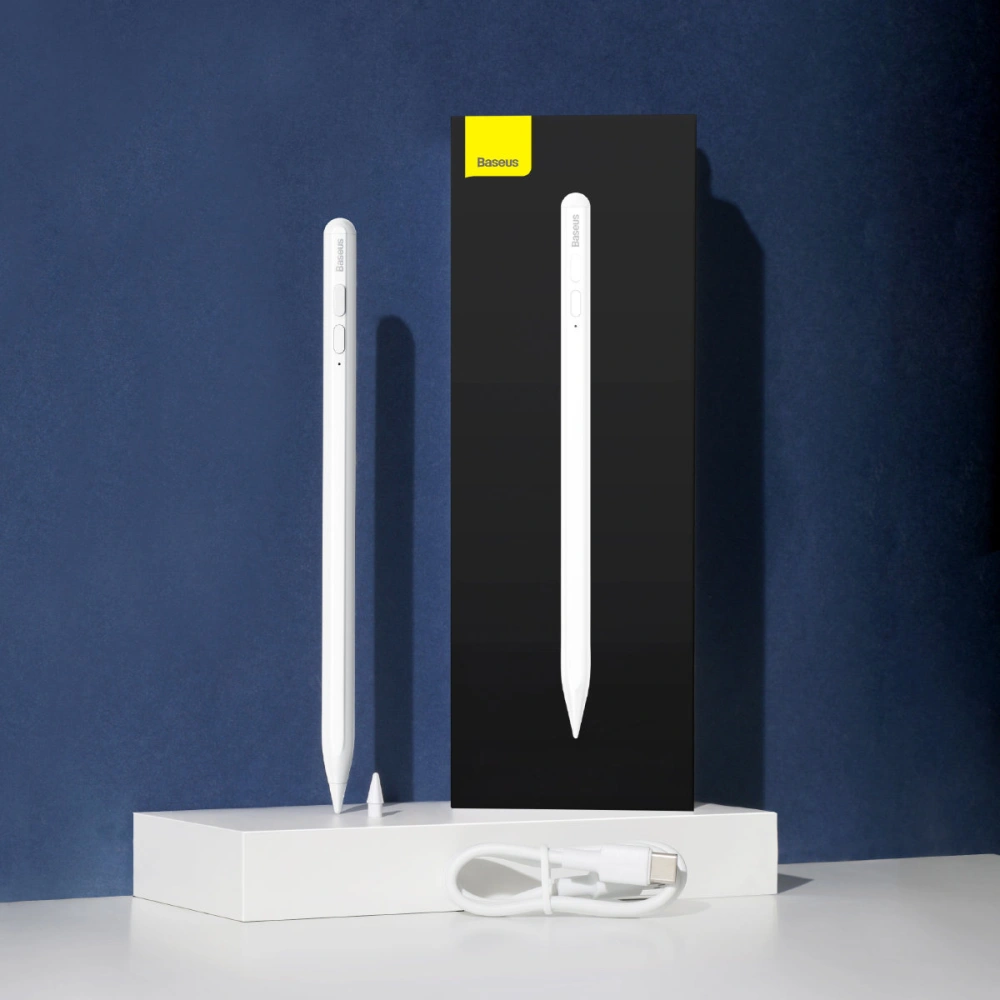 Rysik pojemnościowy Baseus do iPad biały + kabel USB-C 3A 0.3m