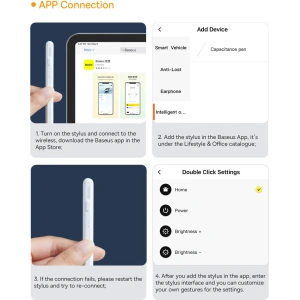 Kup Kapacitní stylus Baseus pro iPad bílý + kabel USB-C 3A 0.3m - BSU3440WHT - {ean13} - Sklep Home Screen