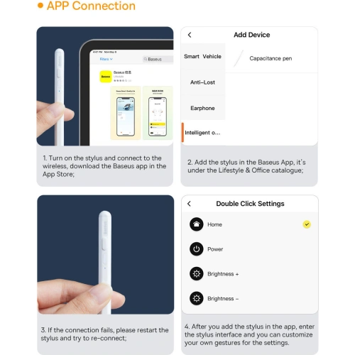 Kup Rysik pojemnościowy Baseus do iPad biały + kabel USB-C 3A 0.3m - BSU3440WHT - {ean13} - Sklep Home Screen
