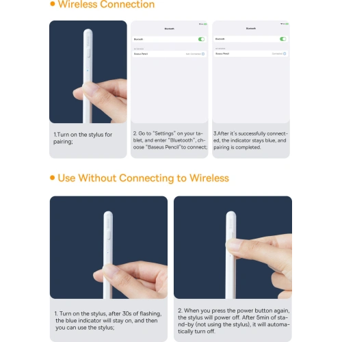 Kup Rysik pojemnościowy Baseus do iPad biały + kabel USB-C 3A 0.3m - BSU3440WHT - {ean13} - Sklep Home Screen