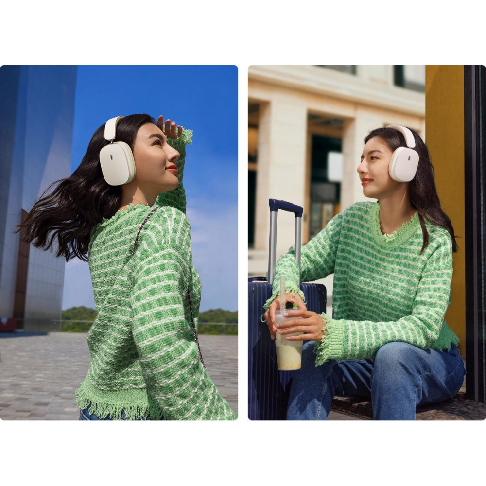 Słuchawki Baseus Bowie H1 Bluetooth 5.2 ANC biały