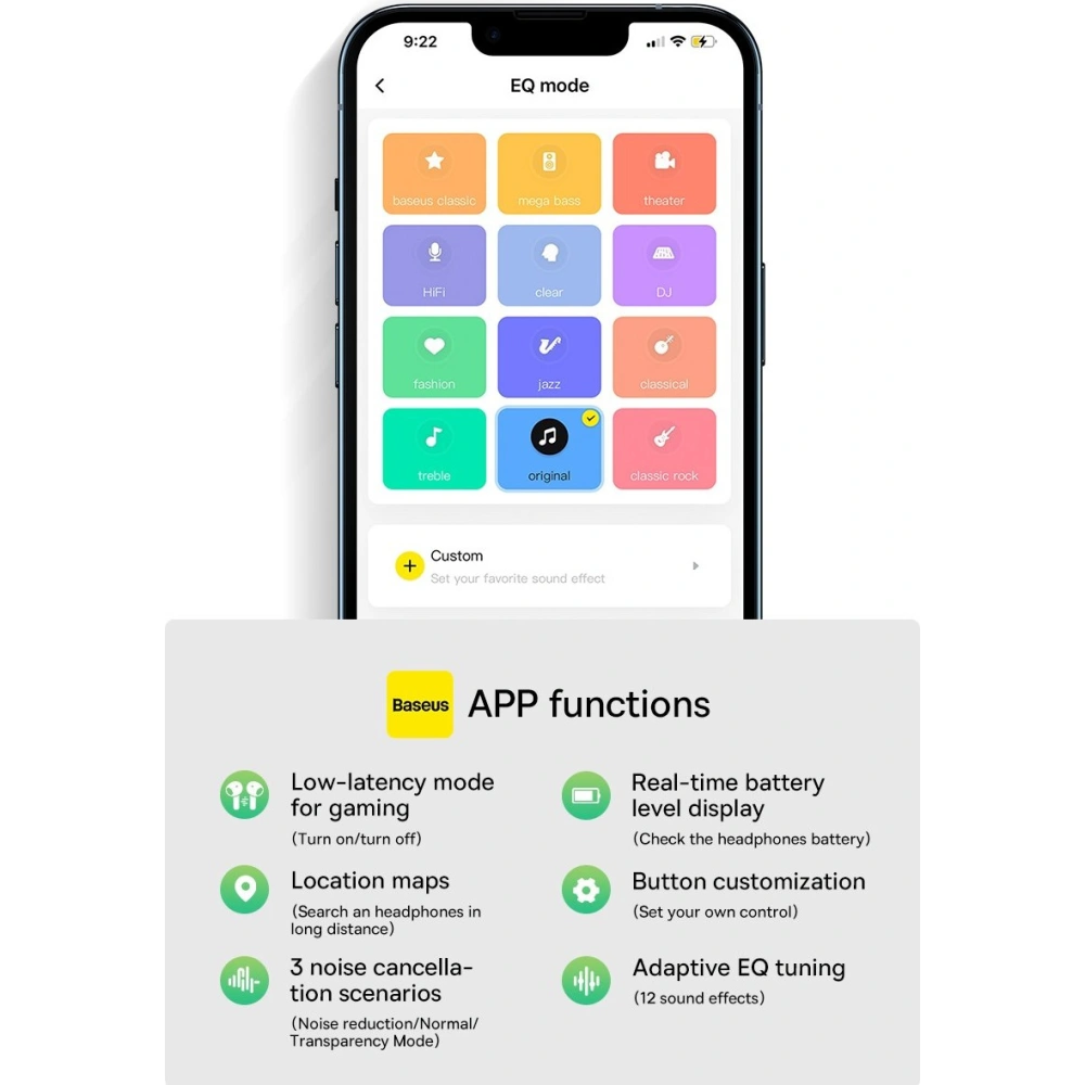 Słuchawki Baseus Bowie H1 Bluetooth 5.2 ANC biały