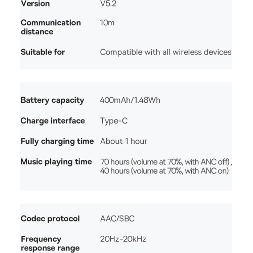 Kup Fülhallgató Baseus Bowie H1 Bluetooth 5.2 ANC fehér - BSU3442WHT - {ean13} - Sklep Home Screen