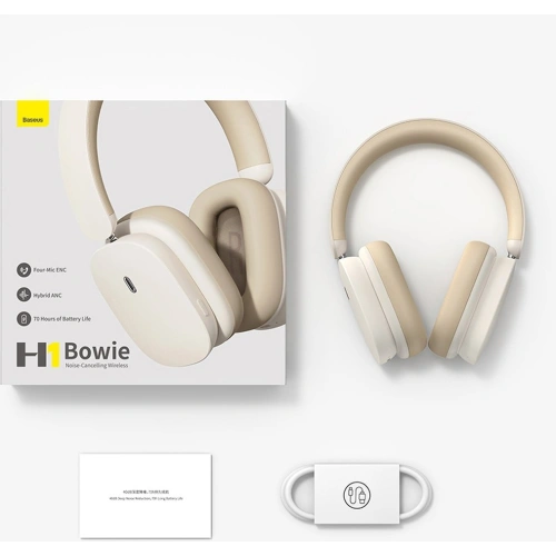 Kup Fülhallgató Baseus Bowie H1 Bluetooth 5.2 ANC fehér - BSU3442WHT - {ean13} - Sklep Home Screen