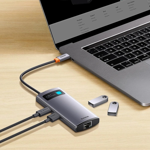 Kup Hub Baseus Metal Gleam Series 4-in-1 USB-C - 3 x USB 3.2 Gen.1 + RJ45 - BSU3443 - {ean13} - Sklep Home Screen