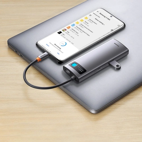 Kup Hub Baseus Metal Gleam Series 4-in-1 USB-C - 3 x USB 3.2 Gen.1 + RJ45 - BSU3443 - {ean13} - Sklep Home Screen