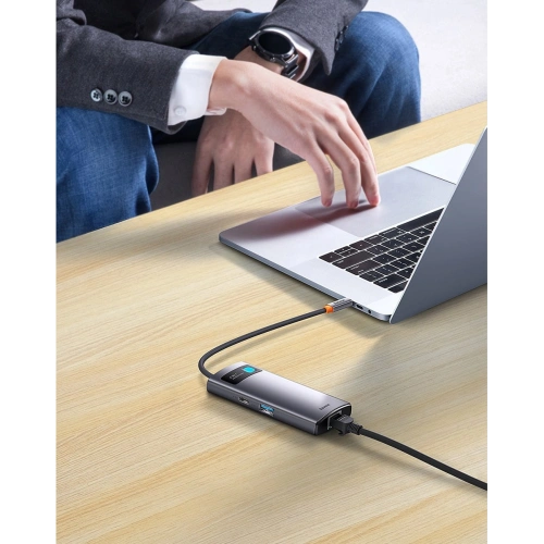 Kup Hub Baseus Metal Gleam Series 4-in-1 USB-C - 3 x USB 3.2 Gen.1 + RJ45 - BSU3443 - {ean13} - Sklep Home Screen