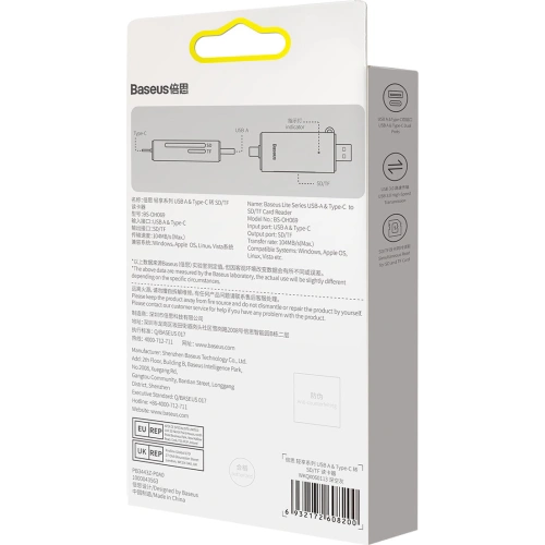 Kup Cititor de carduri SD/TF Baseus Lite Series USB-A/USB-C gri - BSU3448GRY - {ean13} - Sklep Home Screen
