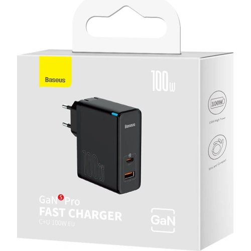 Kup Ładowarka sieciowa Baseus GaN5 Pro USB-C/USB 100W PD 3.0 QC4 .0+ AFC czarny - BSU3449BLK - {ean13} - Sklep Home Screen