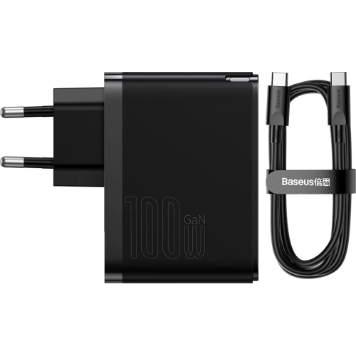 Kup Încărcător de rețea Baseus GaN5 Pro USB-C/USB 100W PD 3.0 QC4.0+ AFC negru - BSU3449BLK - {ean13} - Sklep Home Screen