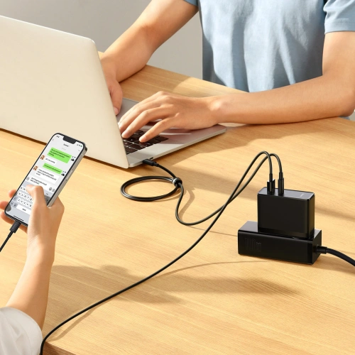 Kup Încărcător de rețea Baseus GaN5 Pro USB-C/USB 100W PD 3.0 QC4.0+ AFC negru - BSU3449BLK - {ean13} - Sklep Home Screen
