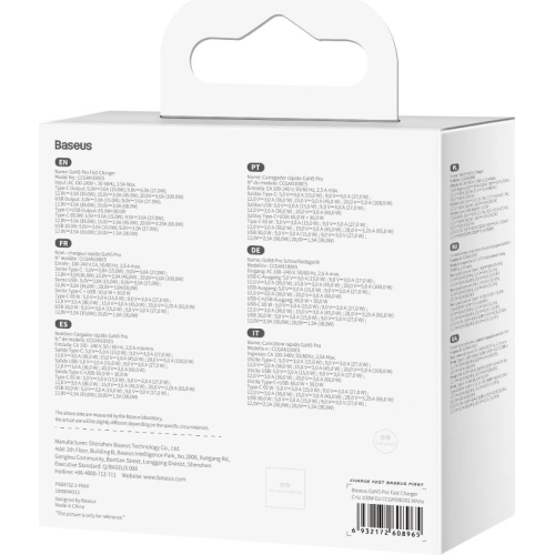 Kup Töltő Baseus GaN5 Pro USB-C/USB 100W PD 3.0 QC4 .0+ AFC fehér - BSU3450WHT - {ean13} - Sklep Home Screen