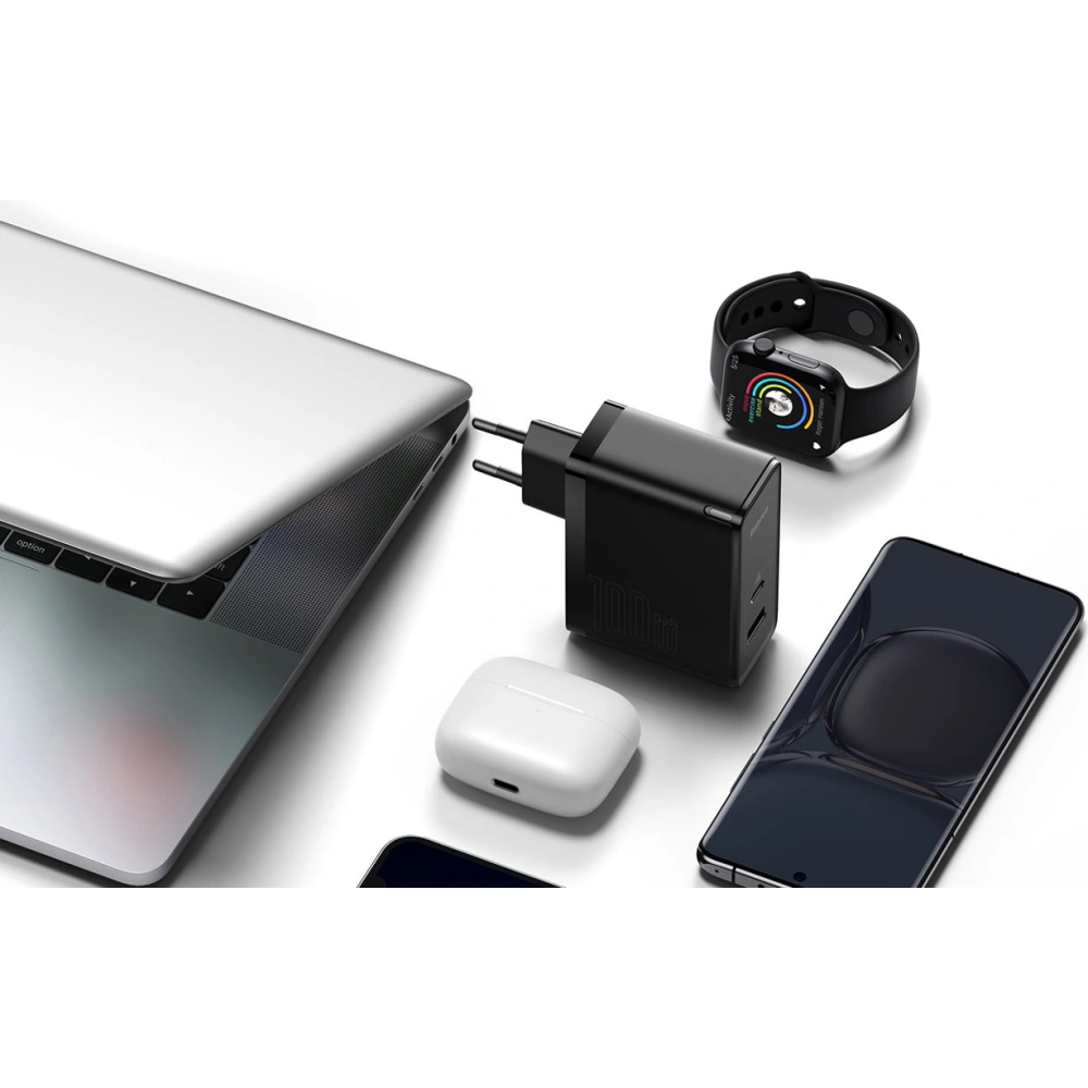 Ładowarka sieciowa Baseus GaN5 Pro USB-C/USB 100W PD 3.0 QC4 .0+ AFC biały