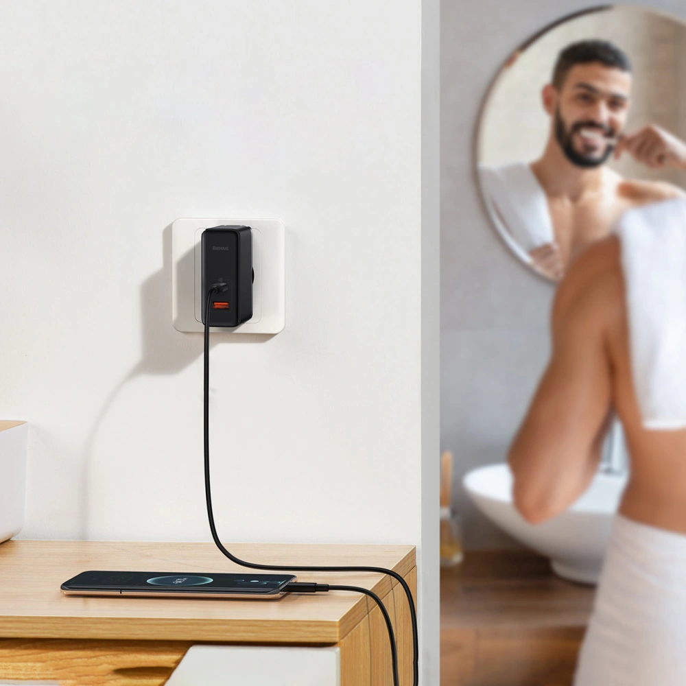 Ładowarka sieciowa Baseus GaN5 Pro USB-C/USB 100W PD 3.0 QC4 .0+ AFC biały