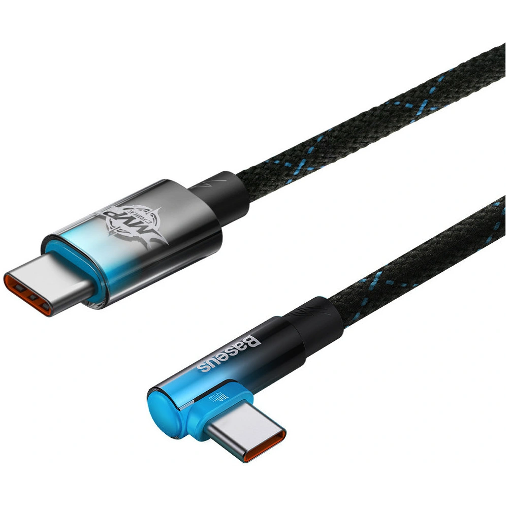 Kabel kątowy Baseus MVP Elbow USB-C - USB-C PD 100W 2m 5A niebieski