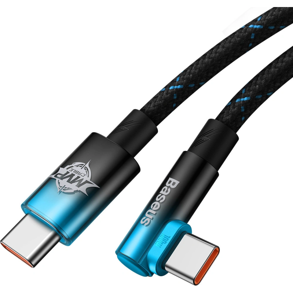 Kabel kątowy Baseus MVP Elbow USB-C - USB-C PD 100W 2m 5A niebieski