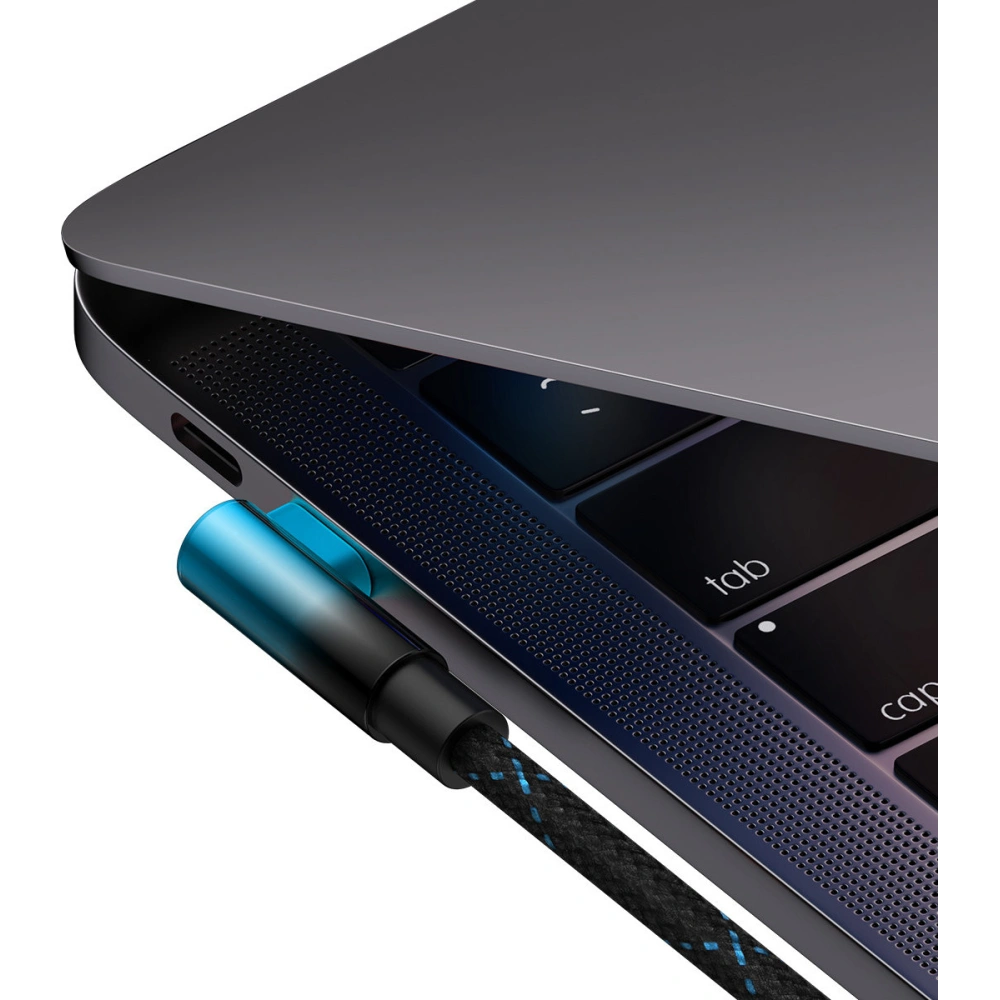 Kabel kątowy Baseus MVP Elbow USB-C - USB-C PD 100W 2m 5A niebieski