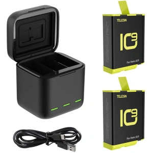 Kup Ładowarka trójkanałowa box Telesin dla GoPro Hero 9 / Hero 10 + 2 akumulatory (GP-BNC-901-B) - TLS090 - {ean13} - Sklep Home Screen