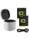 Vízálló háromcsatornás töltő Allin box Telesin GoPro Hero 9 / Hero 10-hez + 2 akkumulátor (GP-BTR-905-GY-B)