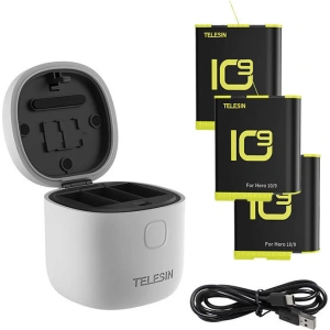 Kup Încărcătorul rezistent la apă cu trei canale Allin Box Telesin pentru GoPro Hero 9 / Hero 10 + 3 acumulatori (GP-BTR-906-GY-B) - TLS092 - {ean13} - Sklep Home Screen
